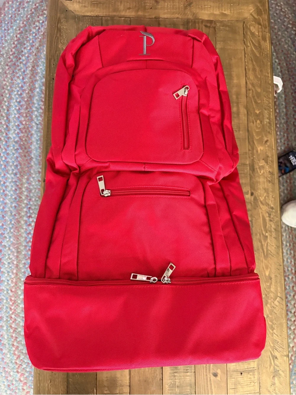 Sole Premise Men's Red Backpack with Top 'P' Logo - Travel & Work